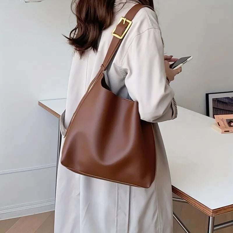 Isla Slouchy Shoulder Bag | Minimalist Buckle Detail Bag