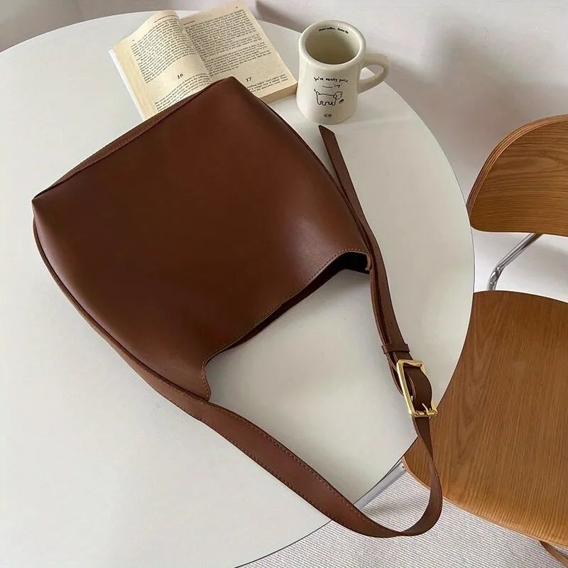 Isla Slouchy Shoulder Bag | Minimalist Buckle Detail Bag