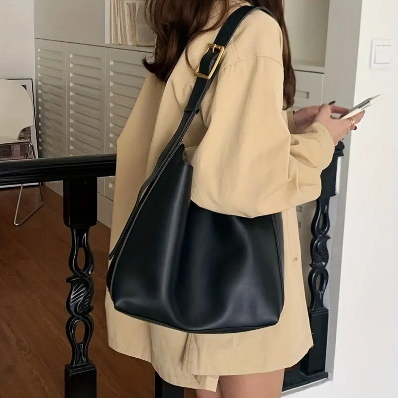 Isla Slouchy Shoulder Bag | Minimalist Buckle Detail Bag