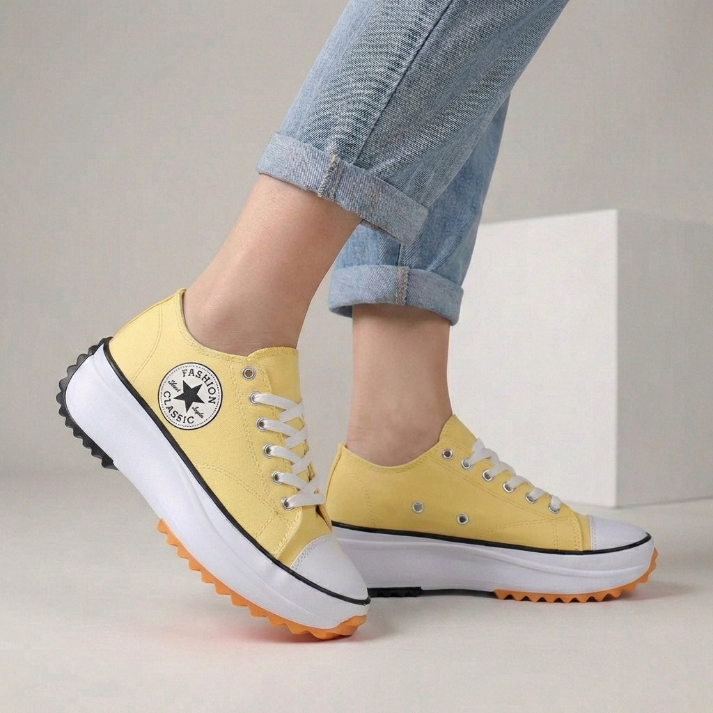 Platform Lace-Up Sneakers for Women – Everyday Comfort & Casual Style