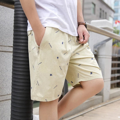 Men's Shorts - Breathable Lightweight Fabric - Comfort Fit - With Zipper Pocket - Stylish Pattern