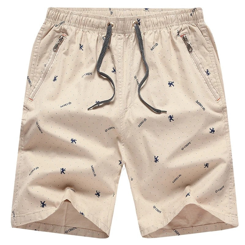 Men's Shorts - Breathable Lightweight Fabric - Comfort Fit - With Zipper Pocket - Stylish Pattern