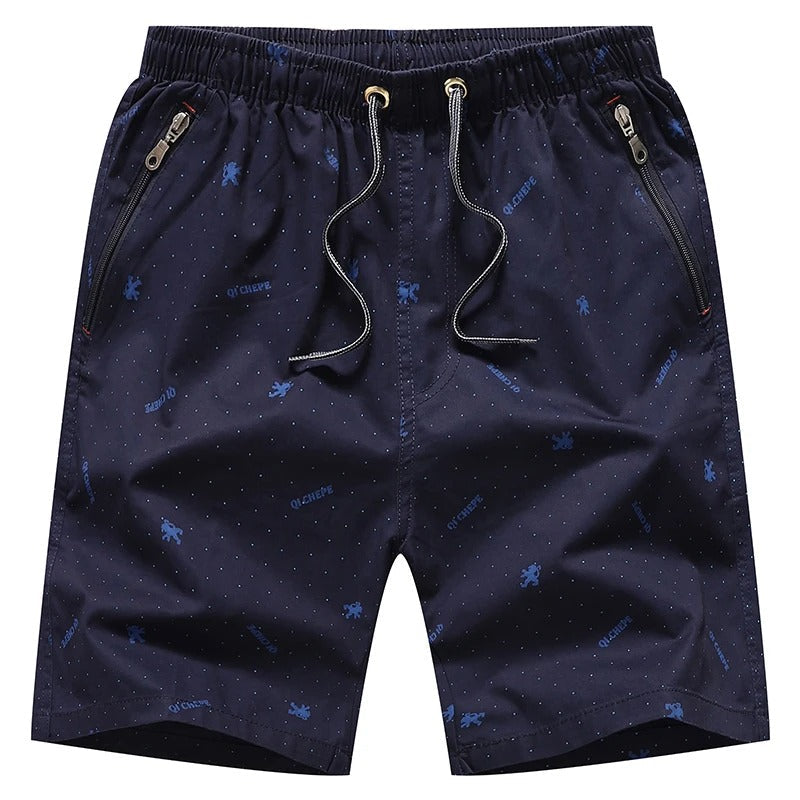 Men's Shorts - Breathable Lightweight Fabric - Comfort Fit - With Zipper Pocket - Stylish Pattern