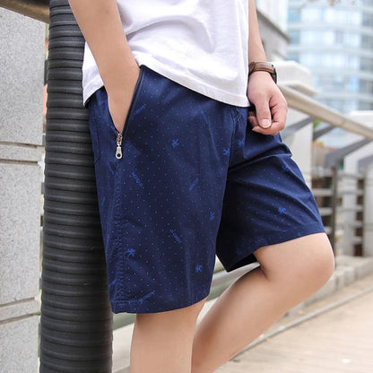 Men's Shorts - Breathable Lightweight Fabric - Comfort Fit - With Zipper Pocket - Stylish Pattern