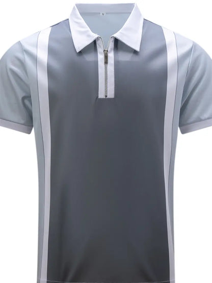 Men's Polo Shirt – Slim Fit – Short Zipper – Stretchable and Breathable Fabric