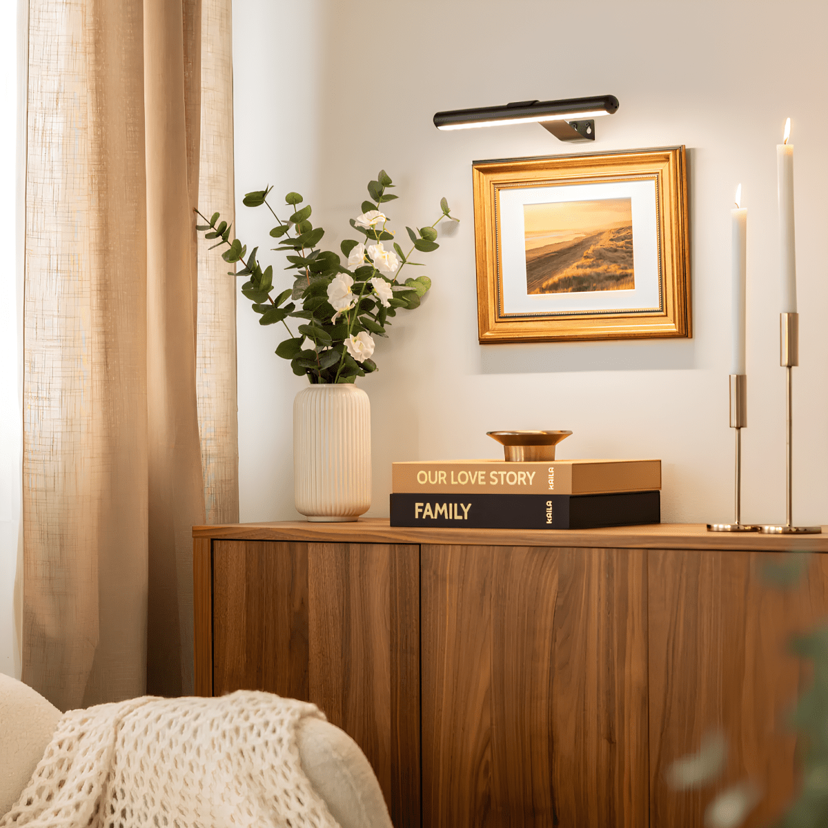 Minimalist Brushed Gold Picture Light