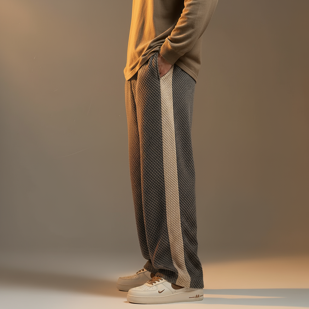 Lucas Relaxed Fit Sweatpants | Drawstring Waist Side Stripe Sweatpants