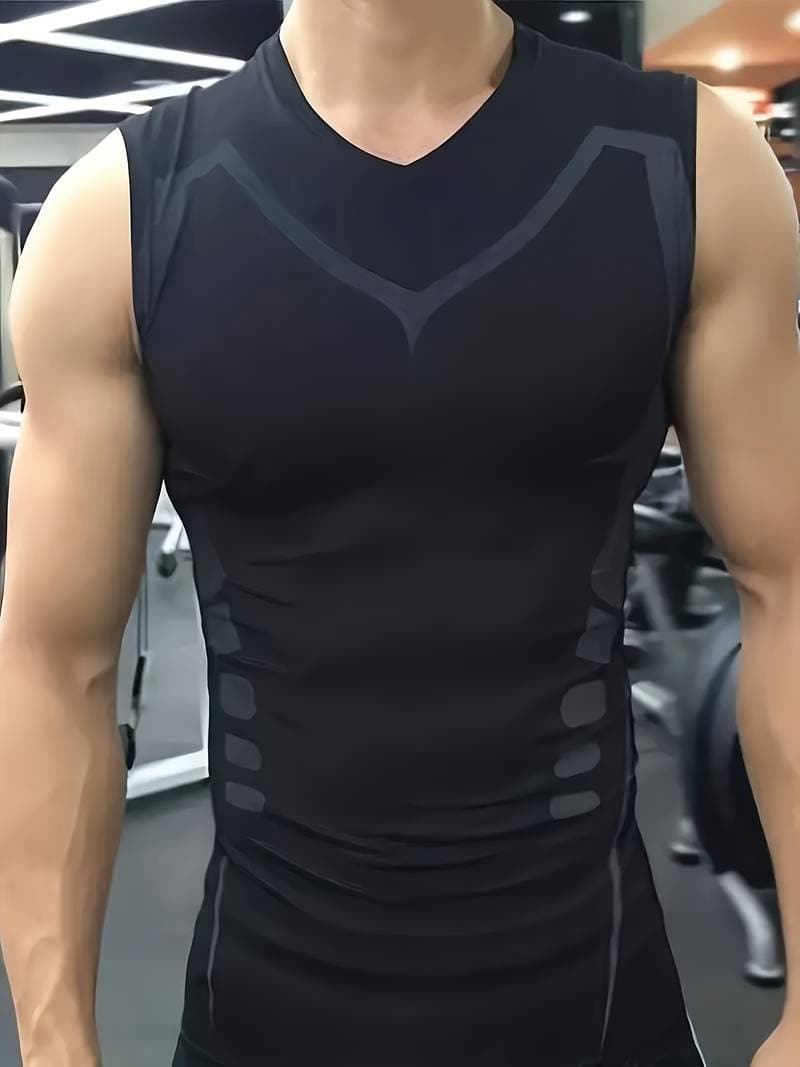 Men's Compression Tank Top - Breathable and Stretchable - Muscle Support & Sweat-Wicking
