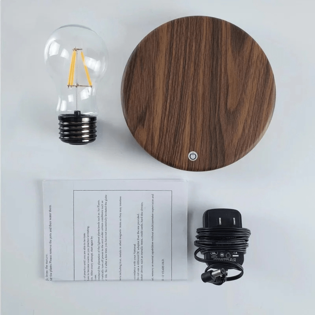 Minimalist Levitating Wooden Base Table Lamp
