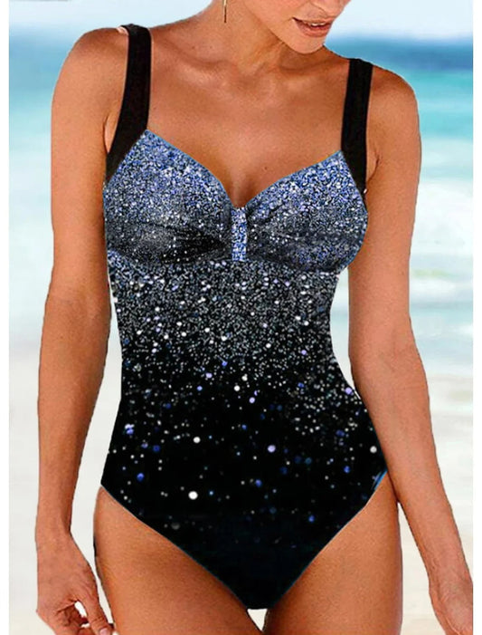 Women's Swimsuit – Shaping Fit – Built-in Bra – Sequin Gradient Design