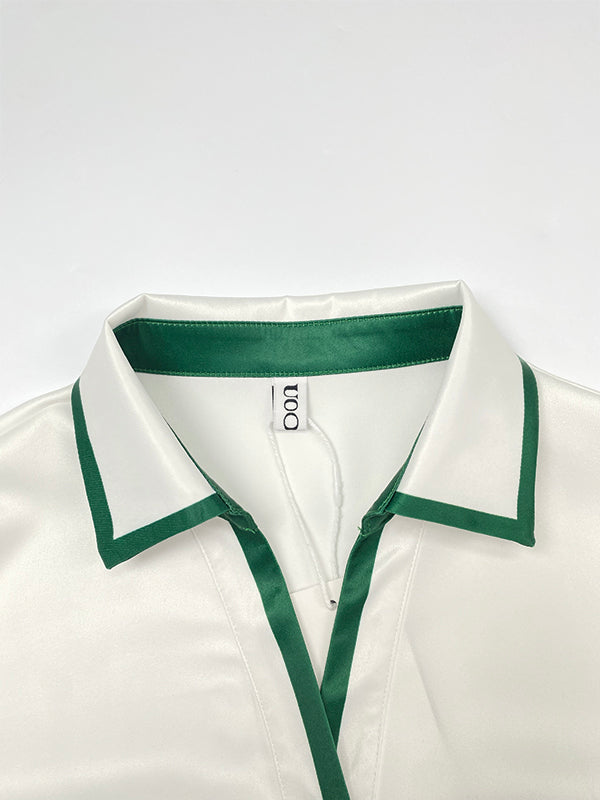 Loose Fit Collared Button Front Blouse for Women – Stylish & Comfortable Design