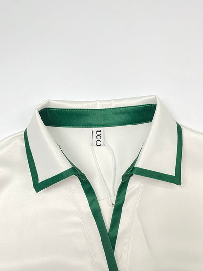 Loose Fit Collared Button Front Blouse for Women – Stylish & Comfortable Design