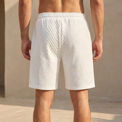 Relaxed Fit Jacquard Above Knee Shorts for Men – Comfortable & Stylish Design