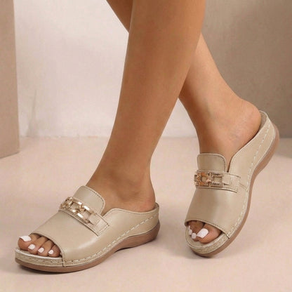 Orthopedic Chain-Link Mule Sandals for Women – Supportive & Stylish Comfort