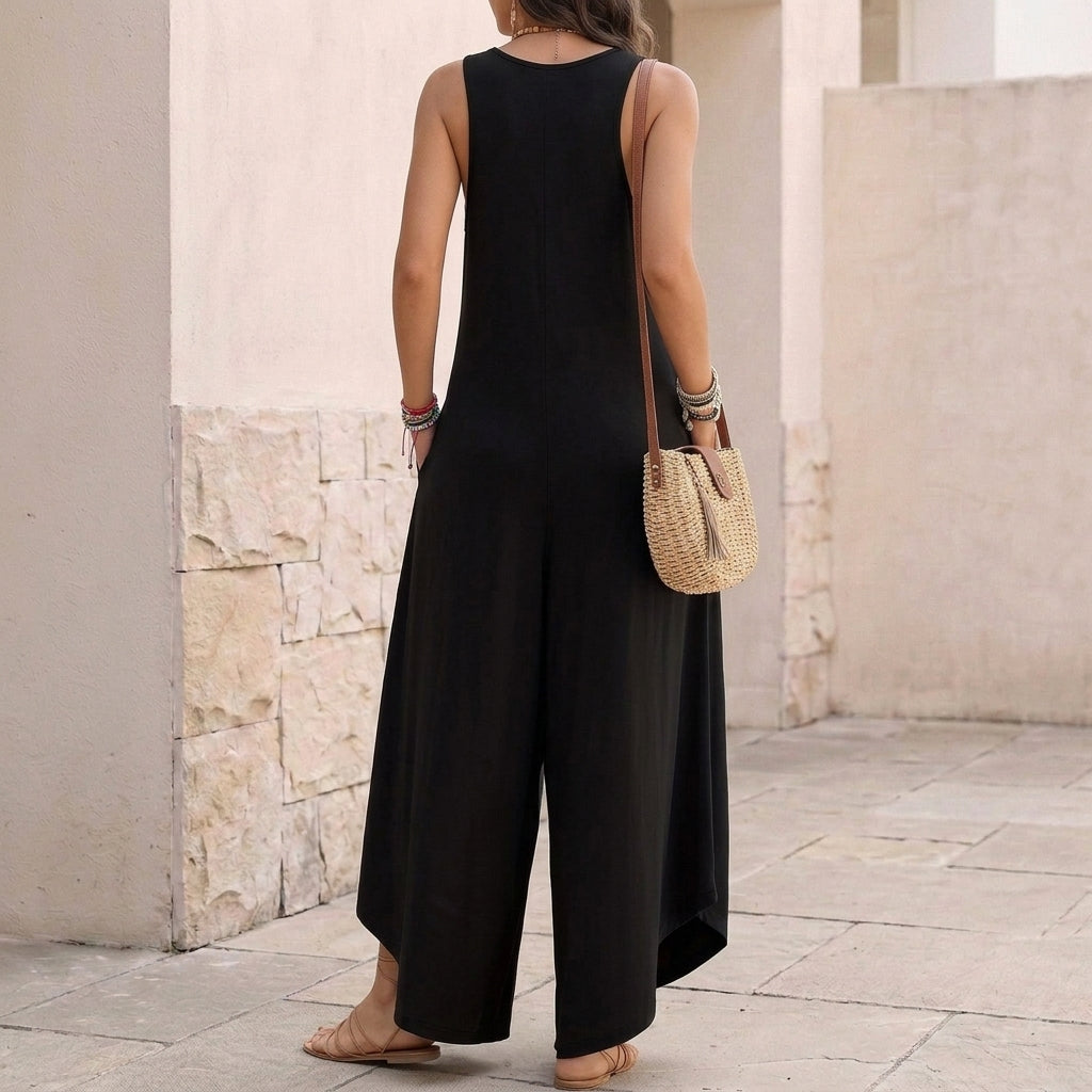 Relaxed Fit Sleeveless Jumpsuit for Women – Comfortable Casual Style