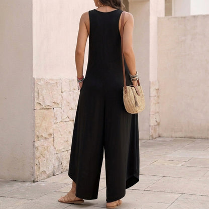 Relaxed Fit Sleeveless Jumpsuit for Women – Comfortable Casual Style