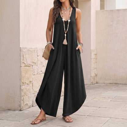 Relaxed Fit Sleeveless Jumpsuit for Women – Comfortable Casual Style