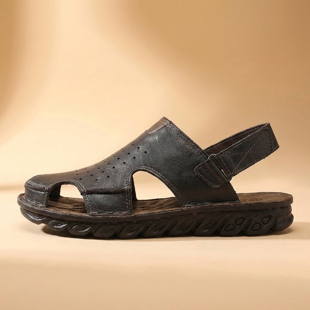 Perforated Cut-Out Closed-Toe Sandals for Men – Orthopedic Support & Non-Slip
