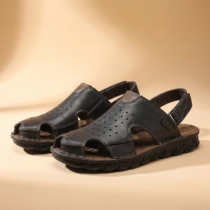 Perforated Cut-Out Closed-Toe Sandals for Men – Orthopedic Support & Non-Slip