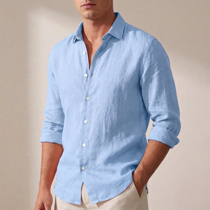 Relaxed Fit Collared V-Neck Shirt for Men – Breathable Stylish Comfort