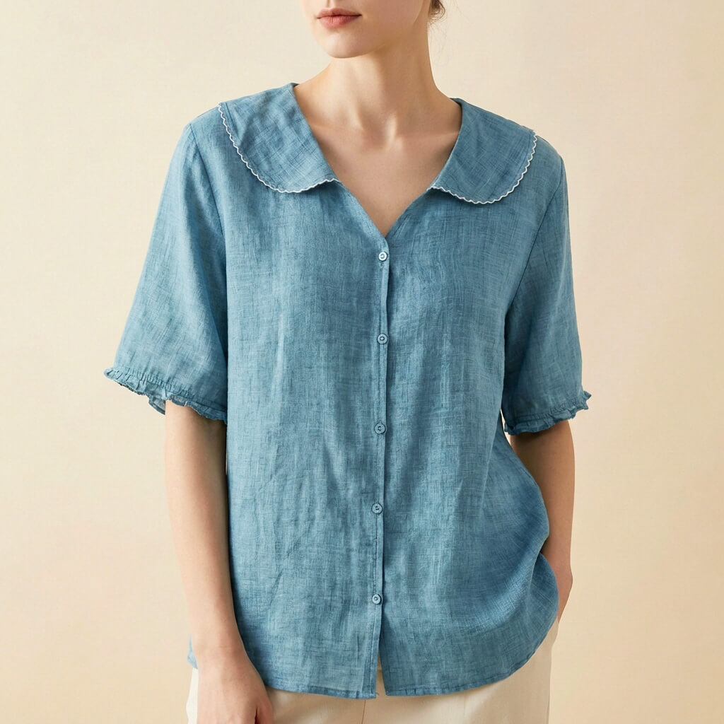 Relaxed Fit V-Neck Blouse for Women – Stylish & Comfortable Design