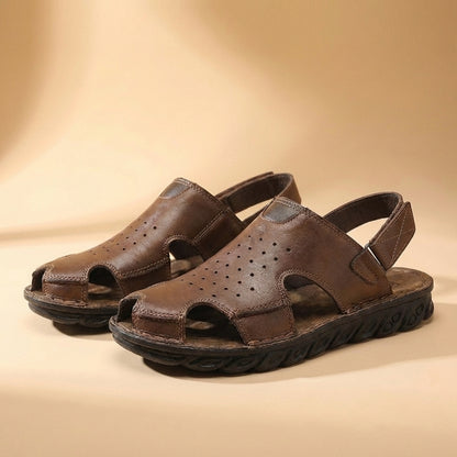 Perforated Cut-Out Closed-Toe Sandals for Men – Orthopedic Support & Non-Slip
