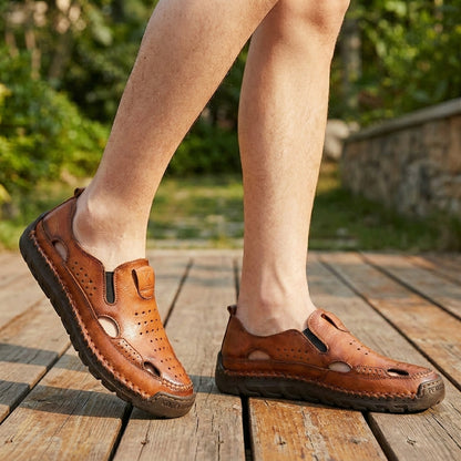 Orthopedic Perforated Slip-On Moccasins for Men – Comfortable & Supportive Design