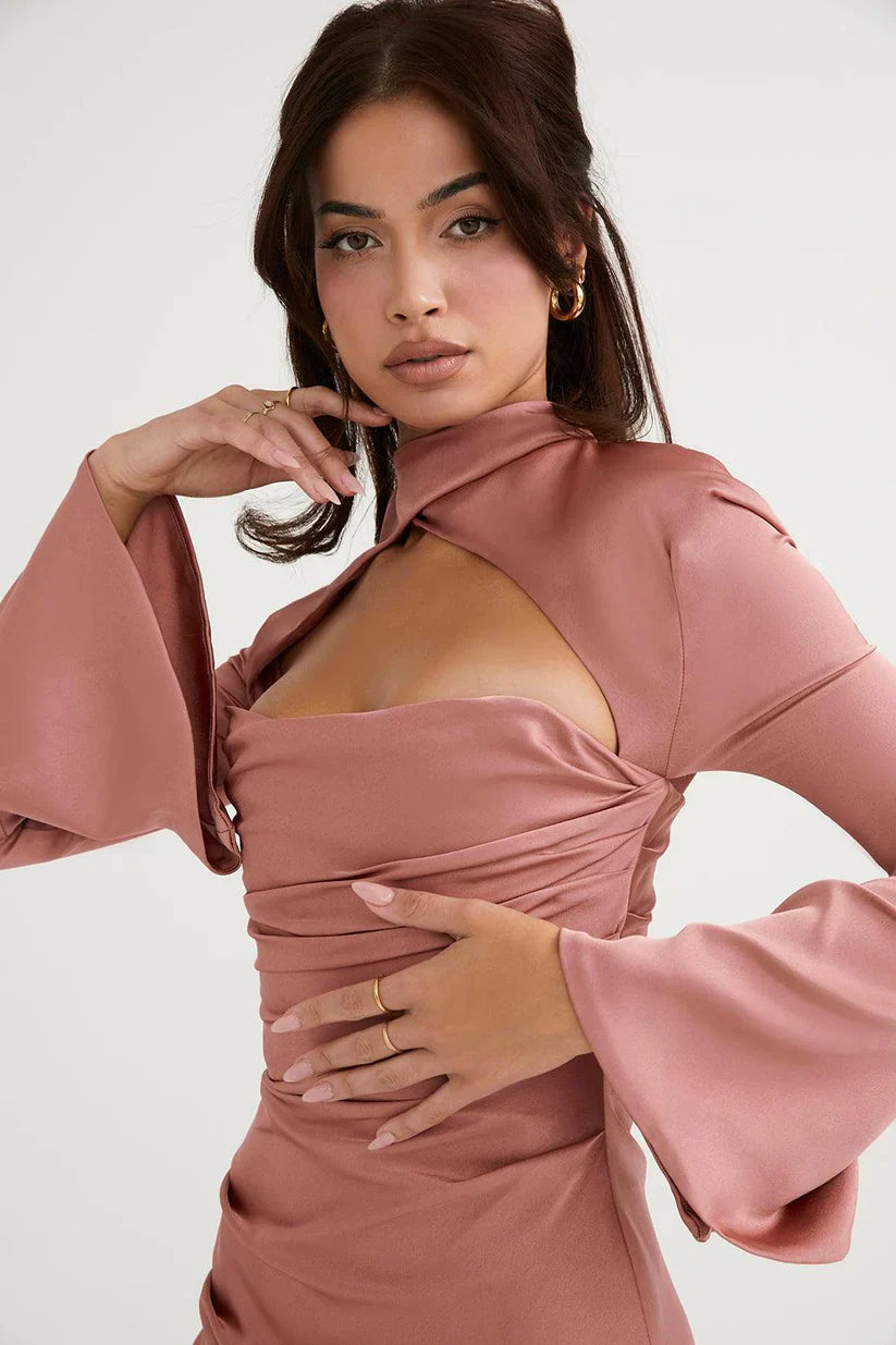 Valentina - Cocktail Dress with Trendy Cut-Out and Long Sleeves for a Bold