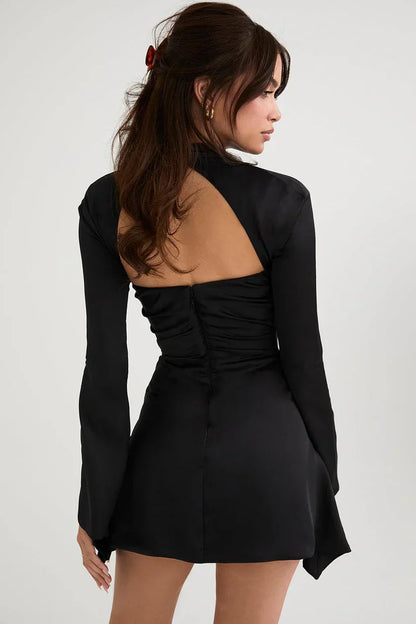 Valentina - Cocktail Dress with Trendy Cut-Out and Long Sleeves for a Bold