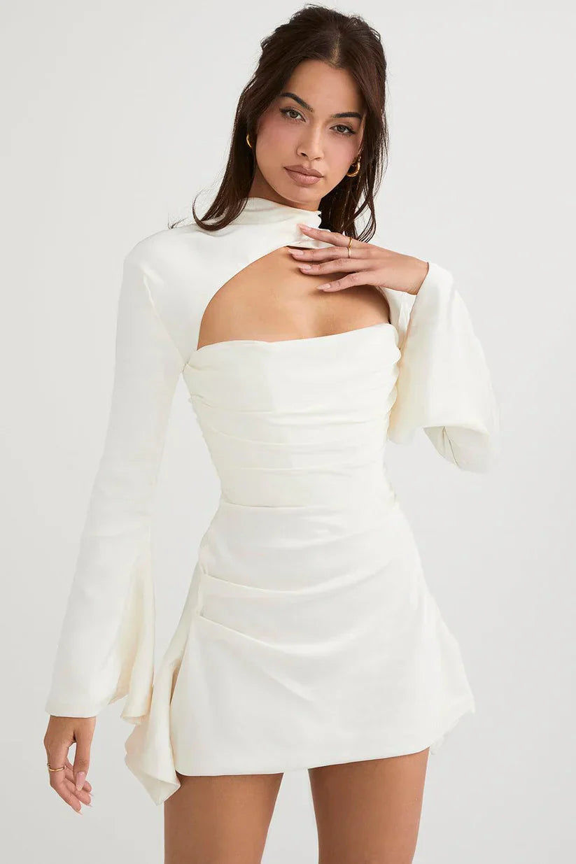 Valentina - Cocktail Dress with Trendy Cut-Out and Long Sleeves for a Bold