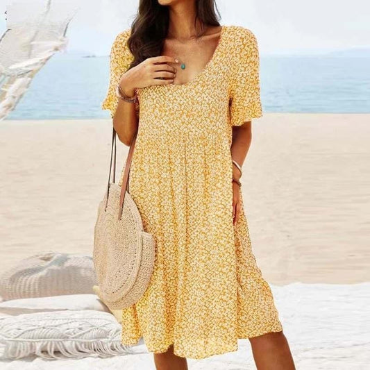 Lina - Classic dress with O-neck for women