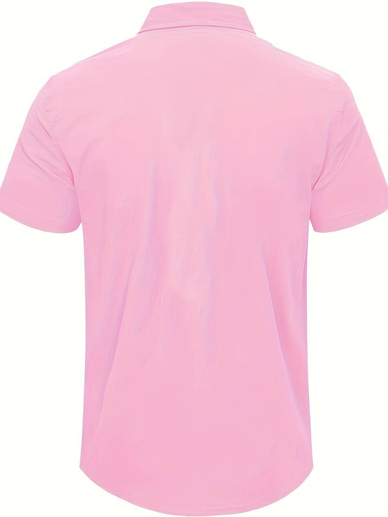 Men's Shirt - Short-Sleeved Button-Up - Classic Collar - Regular Fit - Breathable