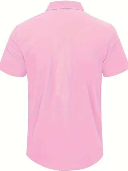 Men's Shirt - Short-Sleeved Button-Up - Classic Collar - Regular Fit - Breathable