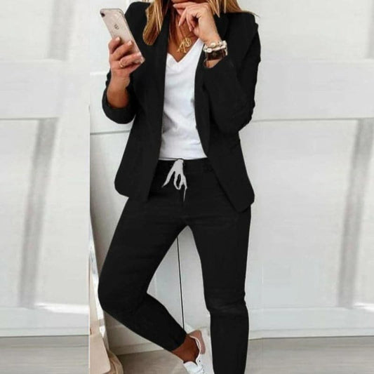 Women's Jumpsuit - Tailored Blazer & Jogger Pants - Elegant & Comfortable