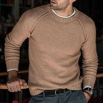 Men's Sweater - Soft Knit - Round Neck - Ribbed Edge - Comfortable and Warm