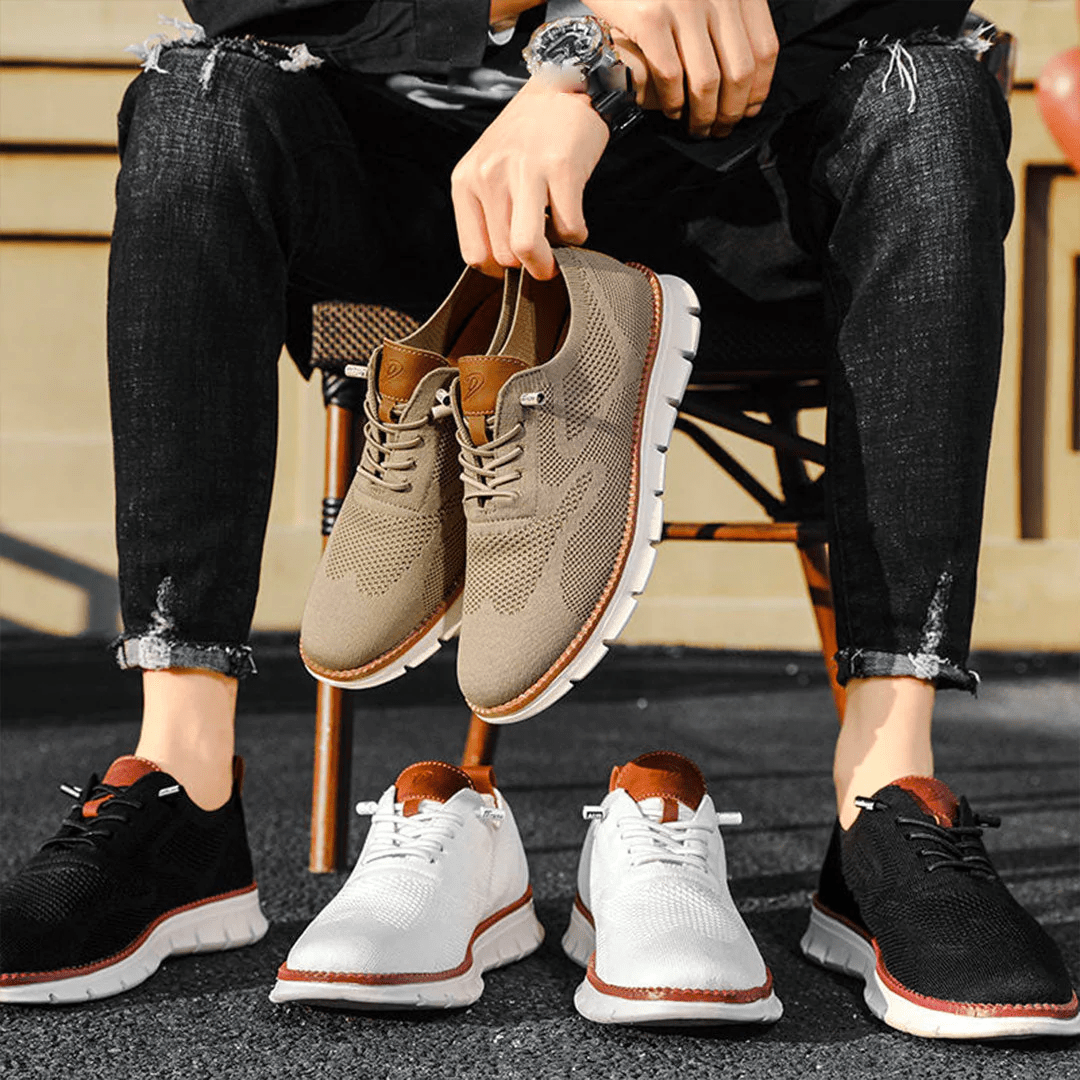 Men's Knit Sneakers – Breathable and Flexible – Shock-Absorbing Comfort Sole