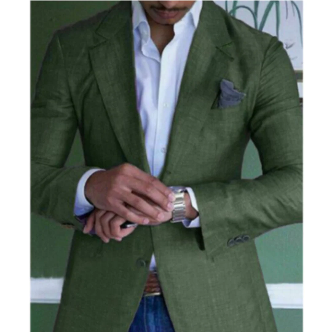 Men's Blazer Jacket – Slim Fit – Wool Look – Notch Lapel – Two-Button Closure