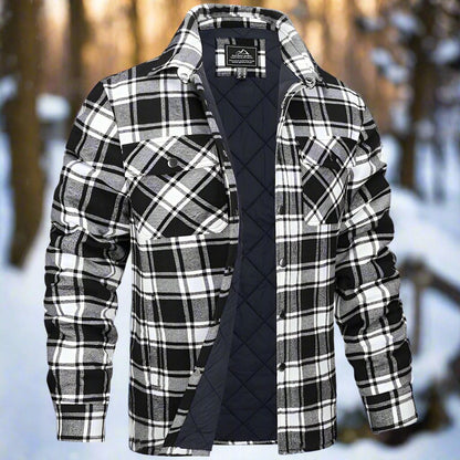 Oliver Quilted Check Relaxed Fit Shirt Jacket | Snap Closure Chest Pockets Shirt Jacket
