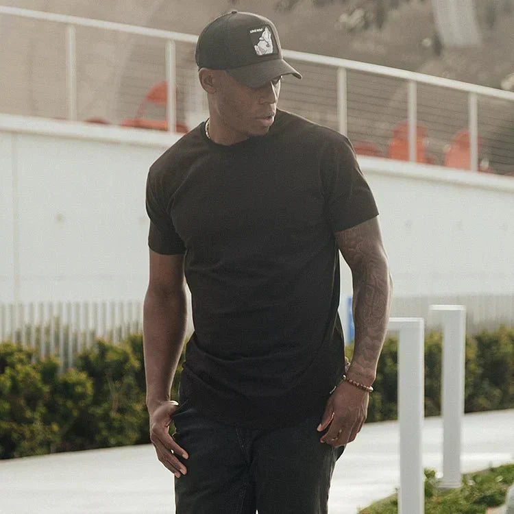 Men's T-shirt - Slim Fit - Round Neck - Short Sleeves - Curved Hem