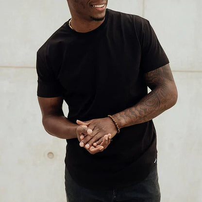 Men's T-shirt - Slim Fit - Round Neck - Short Sleeves - Curved Hem