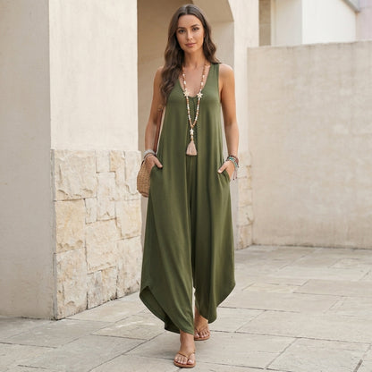 Relaxed Fit Sleeveless Jumpsuit for Women – Comfortable Casual Style