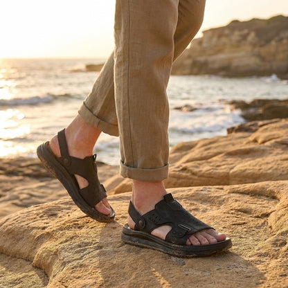 Orthopedic Perforated Sandals for Men – Adjustable Comfort & Support
