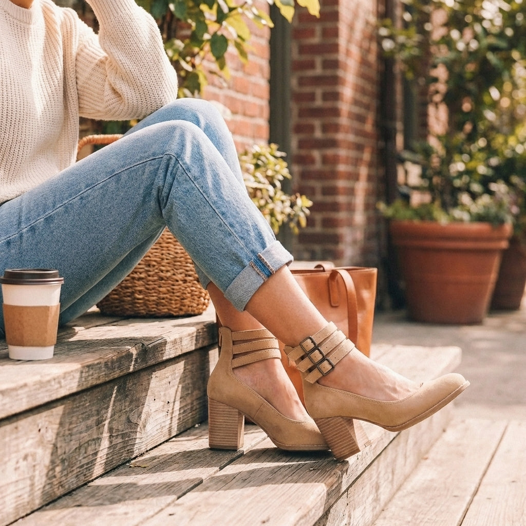 Vintage Buckle Strap Heels for Women – Timeless Elegance & Confident Comfort