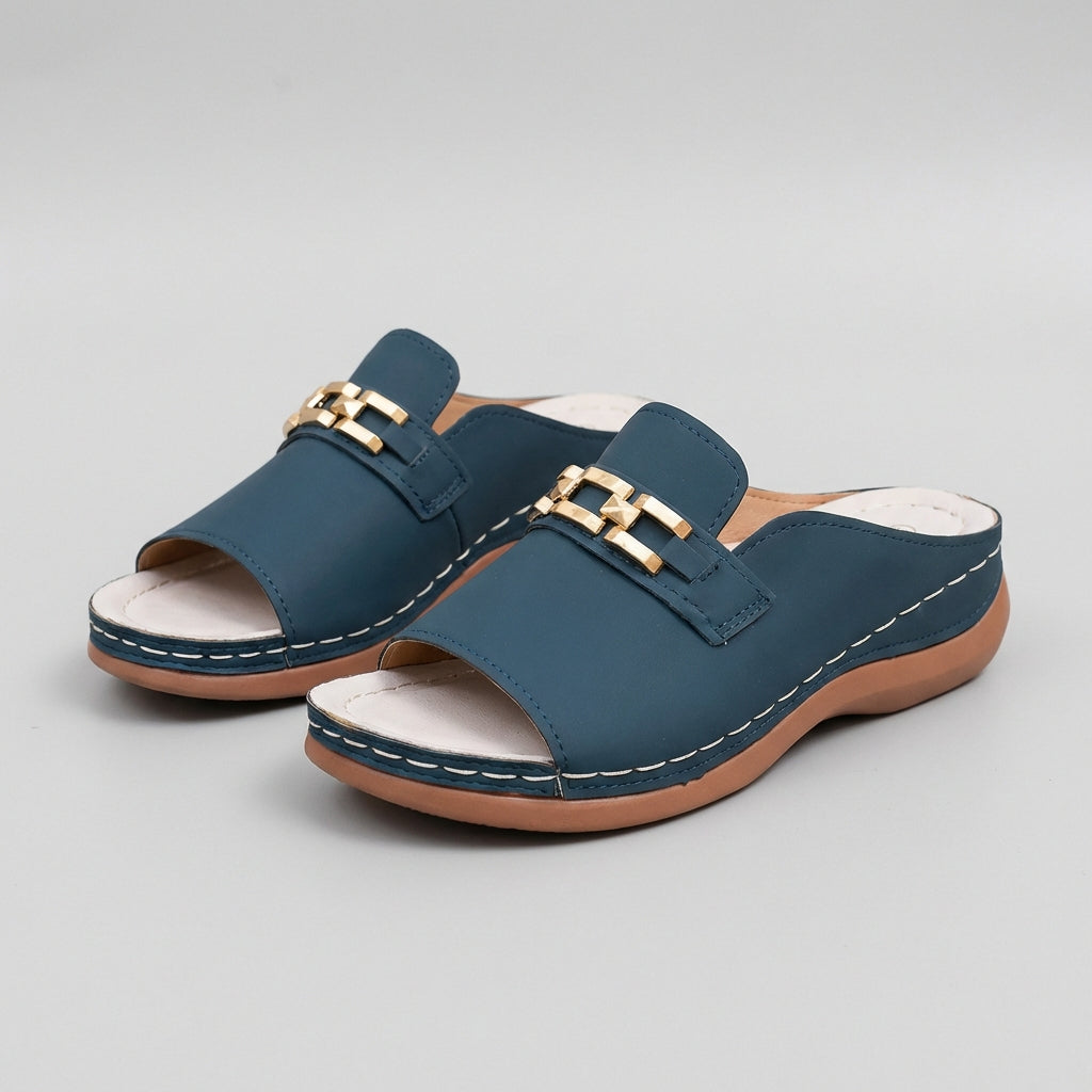Orthopedic Chain-Link Mule Sandals for Women – Supportive & Stylish Comfort