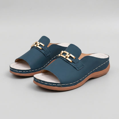 Orthopedic Chain-Link Mule Sandals for Women – Supportive & Stylish Comfort
