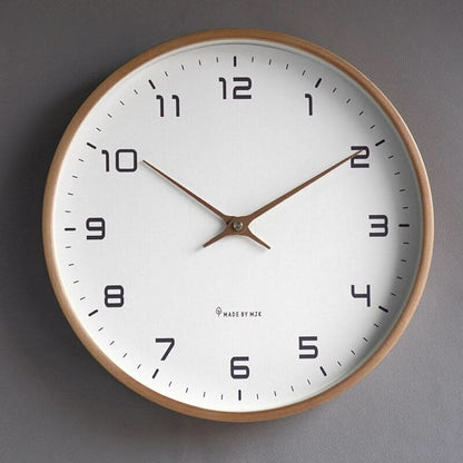 Minimalist Wooden Wall Clock with Slim Frame