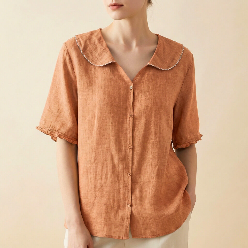 Relaxed Fit V-Neck Blouse for Women – Stylish & Comfortable Design