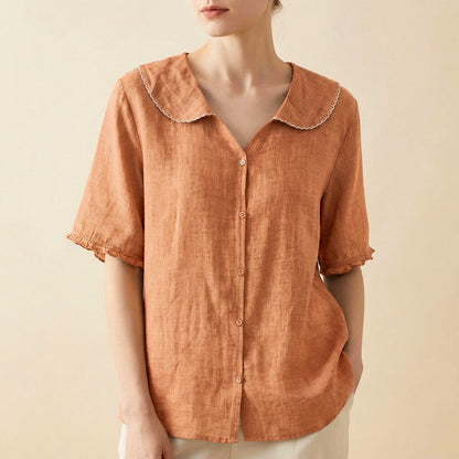 Relaxed Fit V-Neck Blouse for Women – Stylish & Comfortable Design