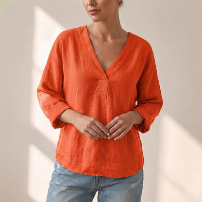 Oversized V-Neck Pullover Top for Women – Casual Comfort & Style