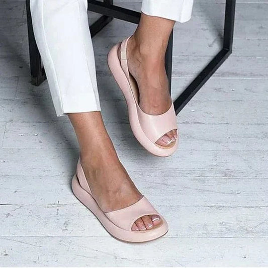 Women's Flat Sandals – Open Toe – Elegant and Comfortable with Heel Strap